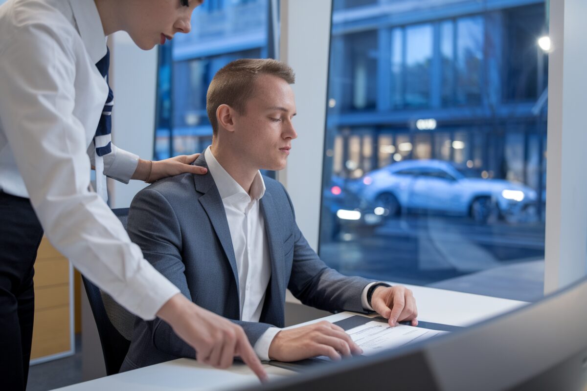 Un salarié face à des formulaires pour demander une aide sociale